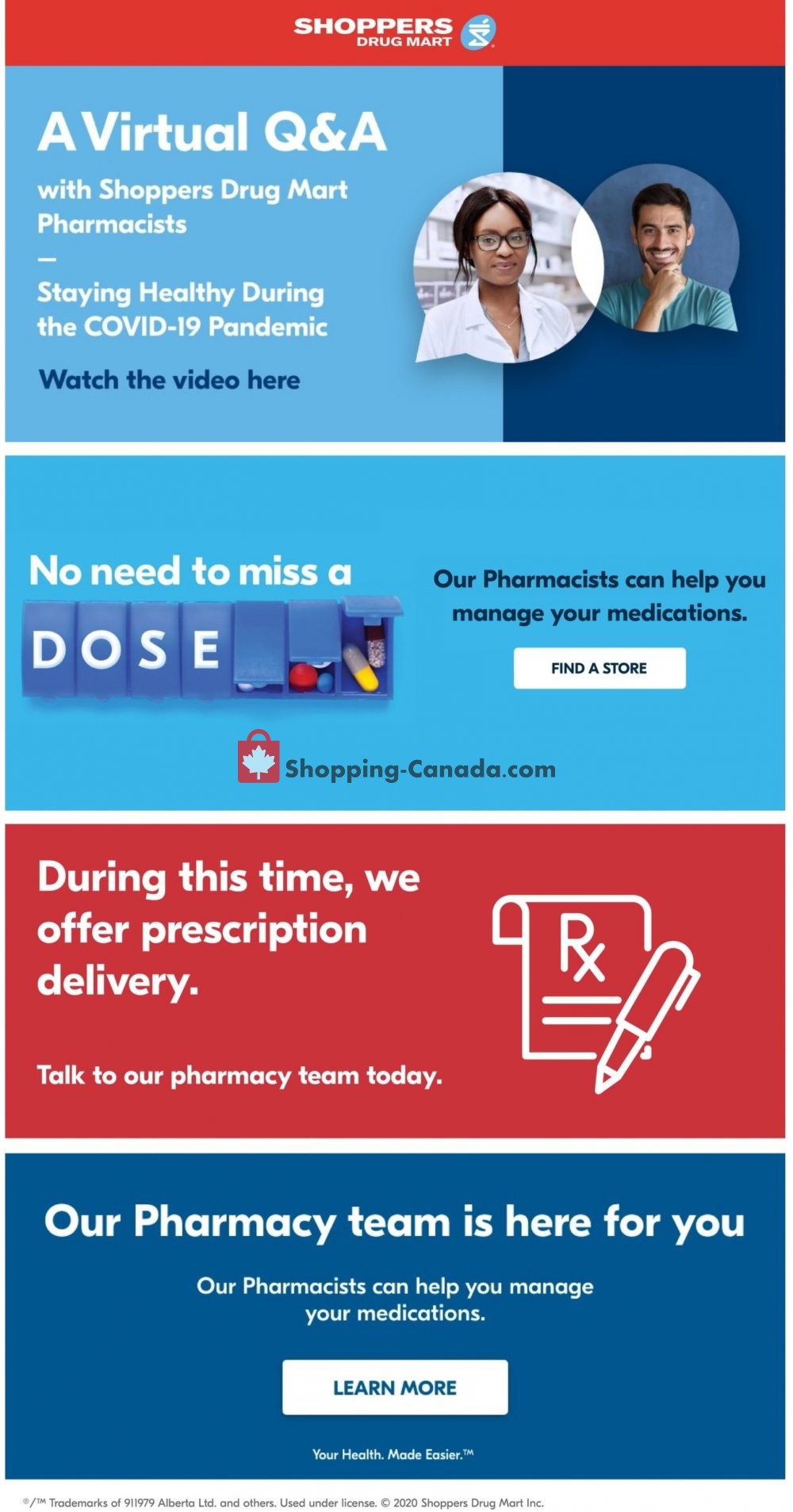 Shoppers Drug Mart flyer from Saturday August 8, 2020 to Thursday August 13, 2020 - page 1