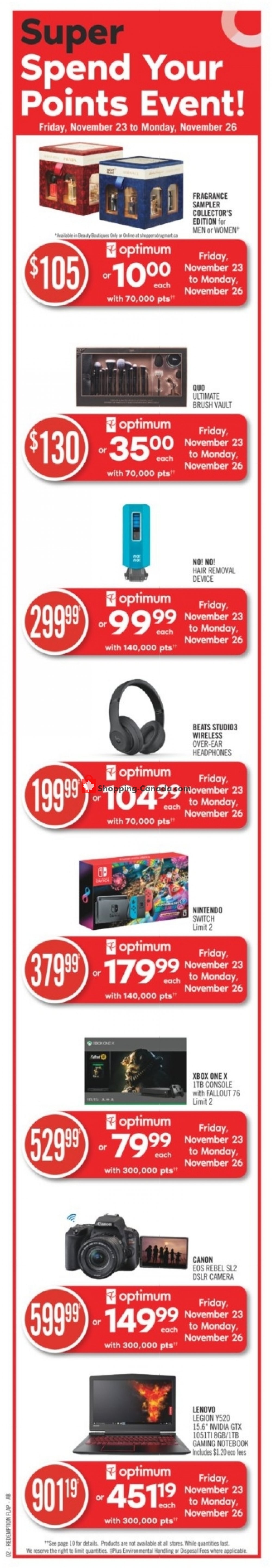 Shoppers Drug Mart flyer from Saturday November 24, 2018 to Friday November 30, 2018 - page 2