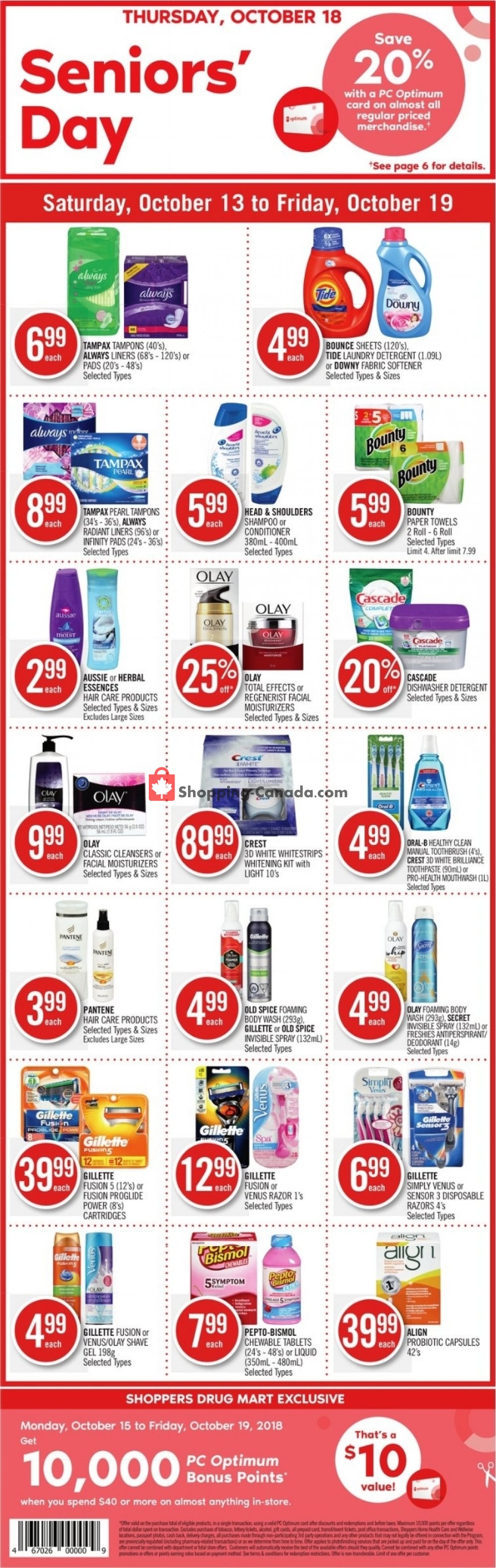 Shoppers Drug Mart flyer from Saturday October 13, 2018 to Friday October 19, 2018 - page 2