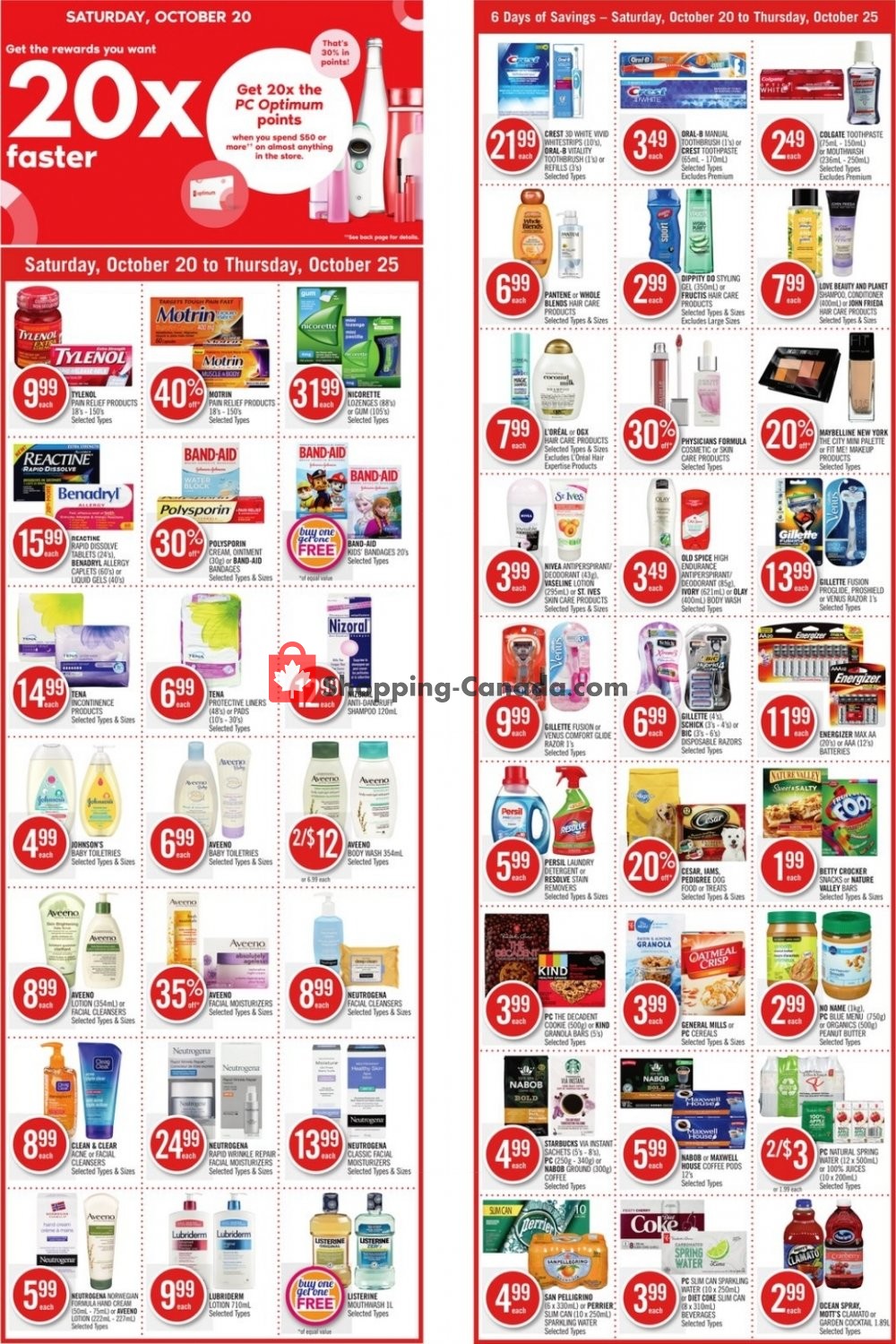 Shoppers Drug Mart flyer from Saturday October 20, 2018 to Thursday October 25, 2018 - page 1