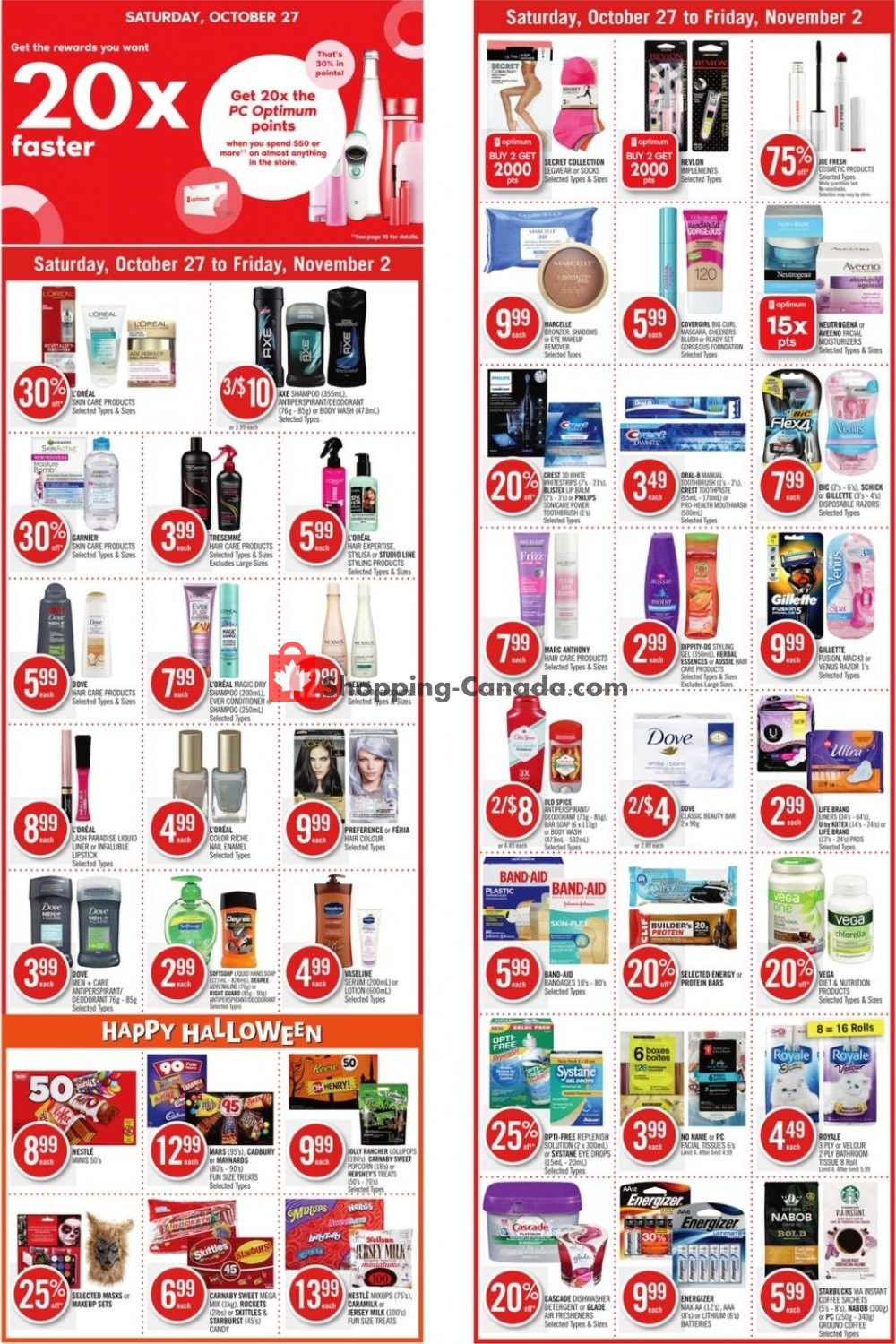Shoppers Drug Mart flyer from Saturday October 27, 2018 to Friday November 2, 2018 - page 1