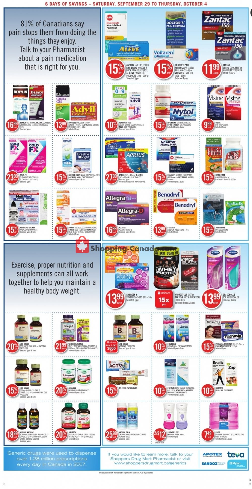 Shoppers Drug Mart flyer from Saturday September 29, 2018 to Thursday October 4, 2018 - page 4