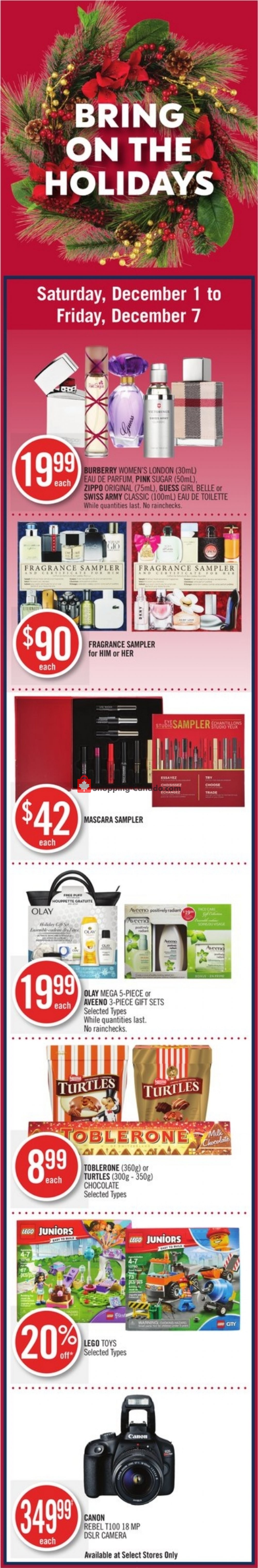 Shoppers Drug Mart flyer from Saturday December 1, 2018 to Friday December 7, 2018 - page 1