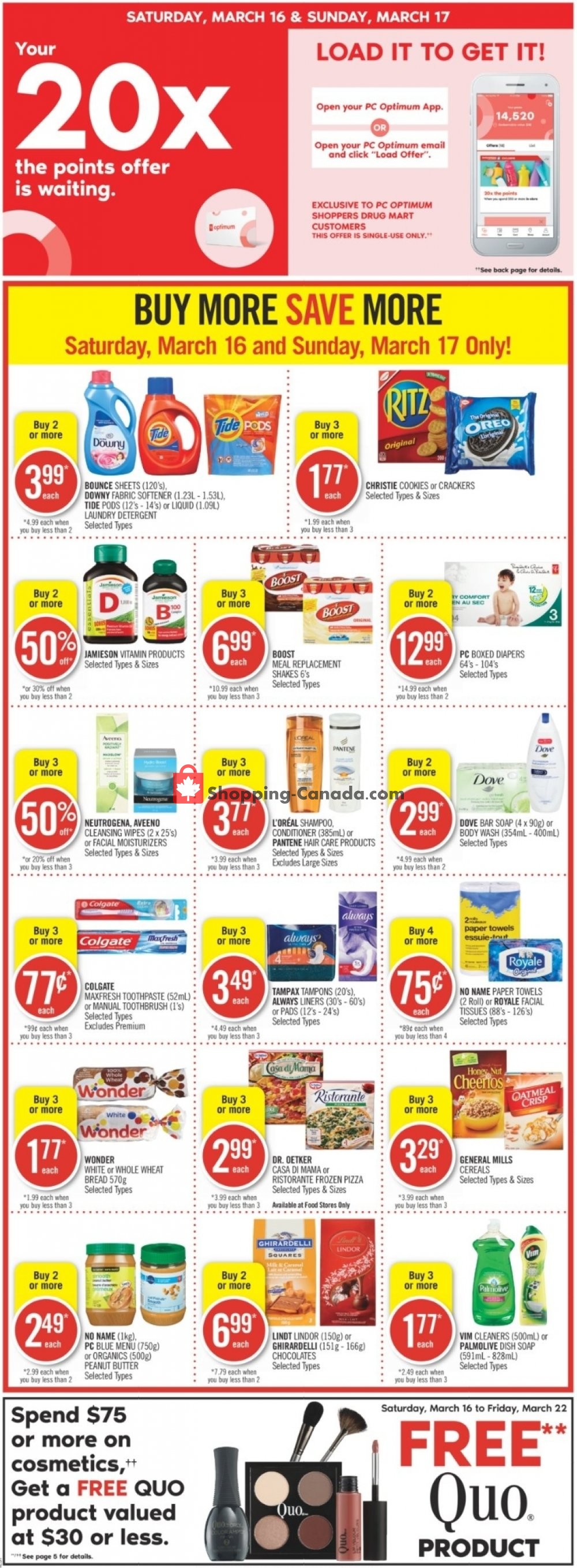 Shoppers Drug Mart flyer from Saturday March 16, 2019 to Friday March 22, 2019 - page 1