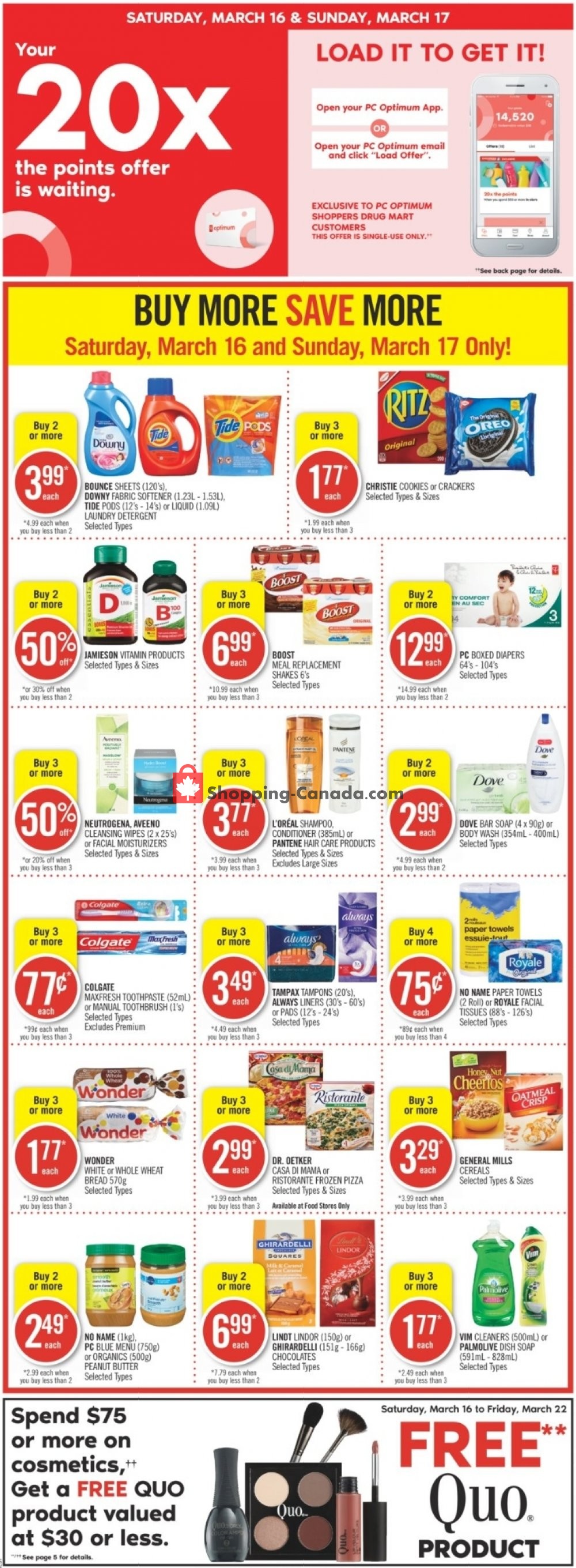 Shoppers Drug Mart flyer from Saturday March 16, 2019 to Friday March 22, 2019 - page 1