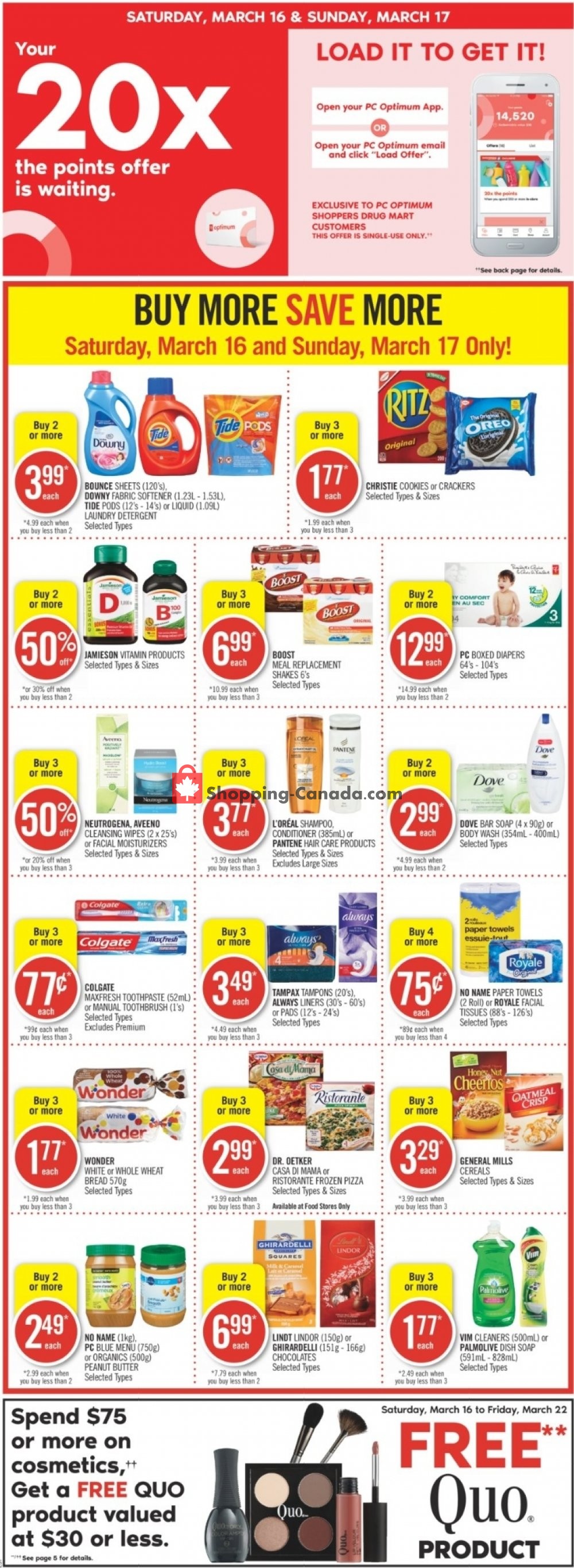 Shoppers Drug Mart flyer from Saturday March 16, 2019 to Friday March 22, 2019 - page 1