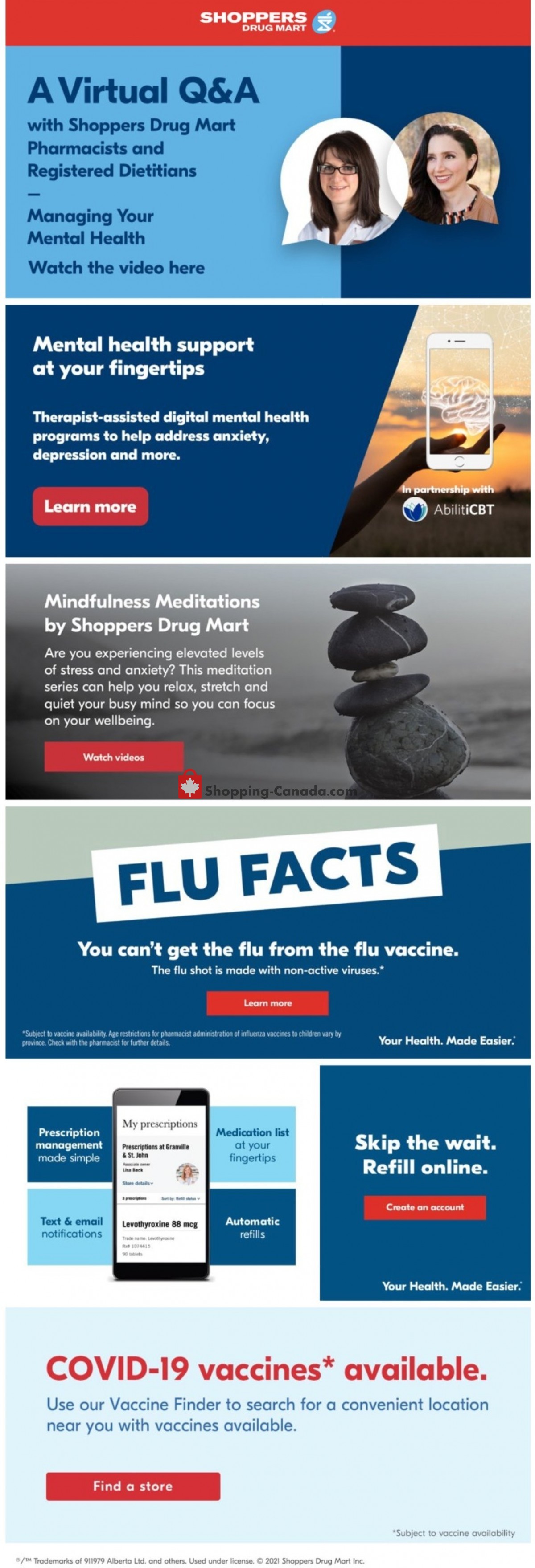 Shoppers Drug Mart flyer from Saturday October 9, 2021 to Thursday October 14, 2021 - page 1