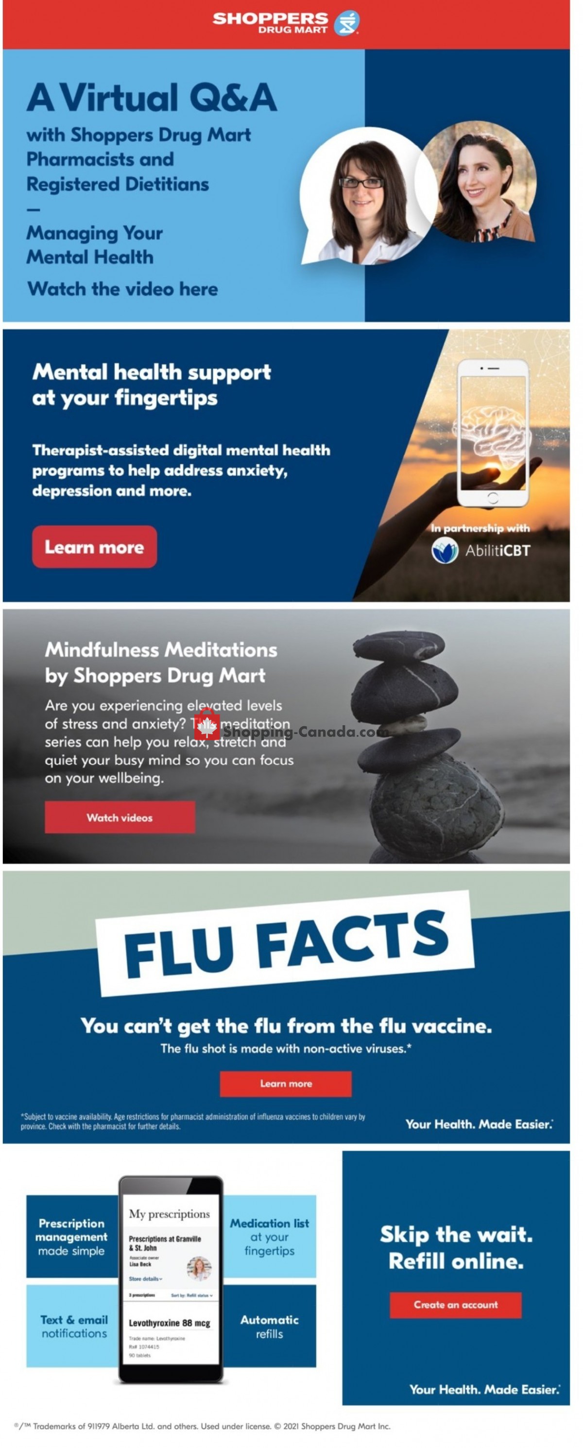Shoppers Drug Mart flyer from Saturday October 9, 2021 to Thursday October 14, 2021 - page 1