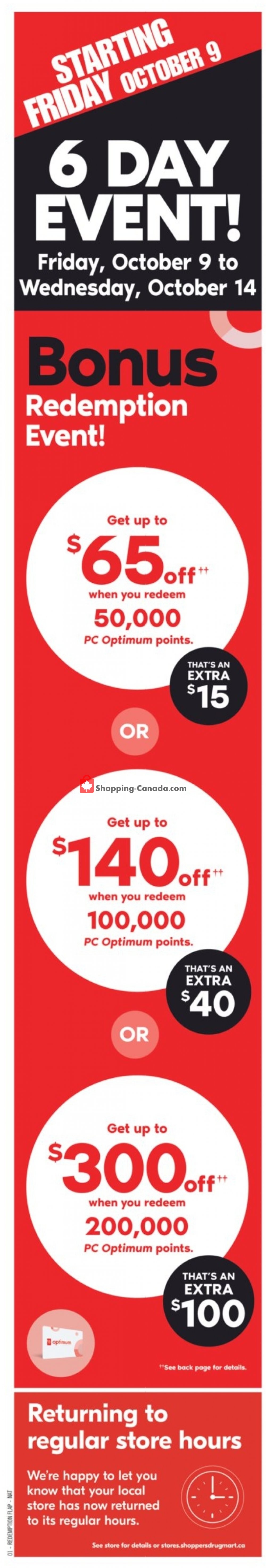 Shoppers Drug Mart flyer from Saturday October 10, 2020 to Friday October 16, 2020 - page 1