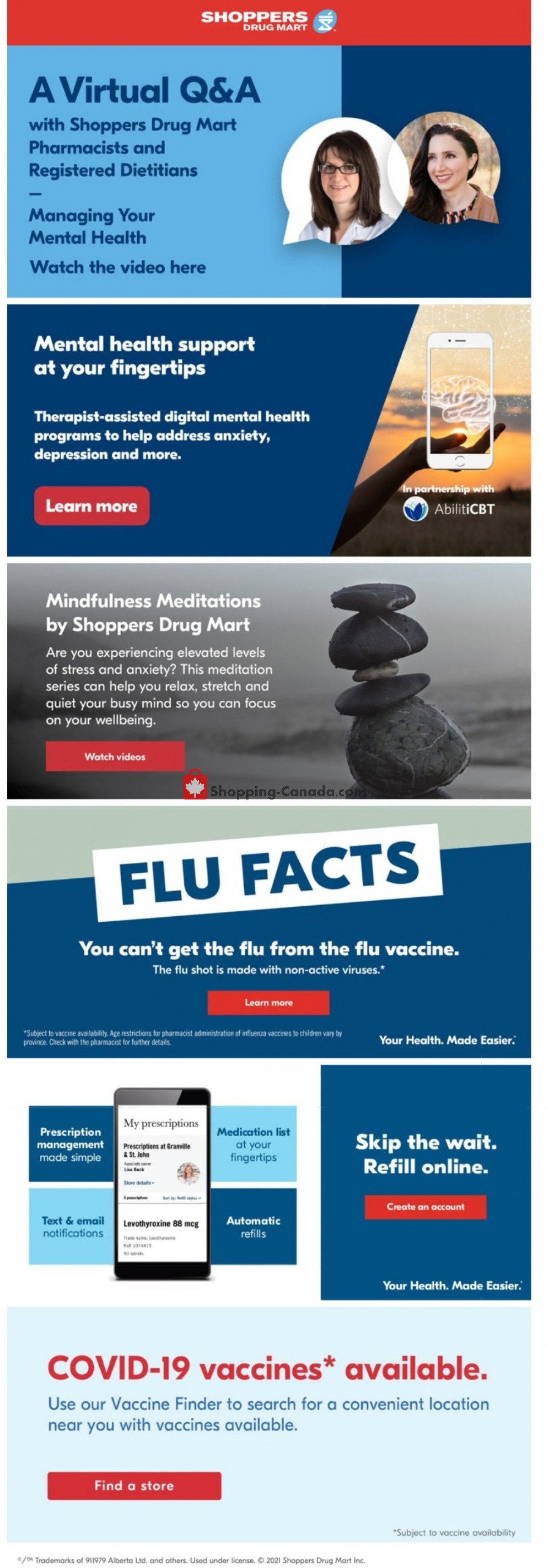 Shoppers Drug Mart flyer from Saturday October 9, 2021 to Thursday October 14, 2021 - page 1