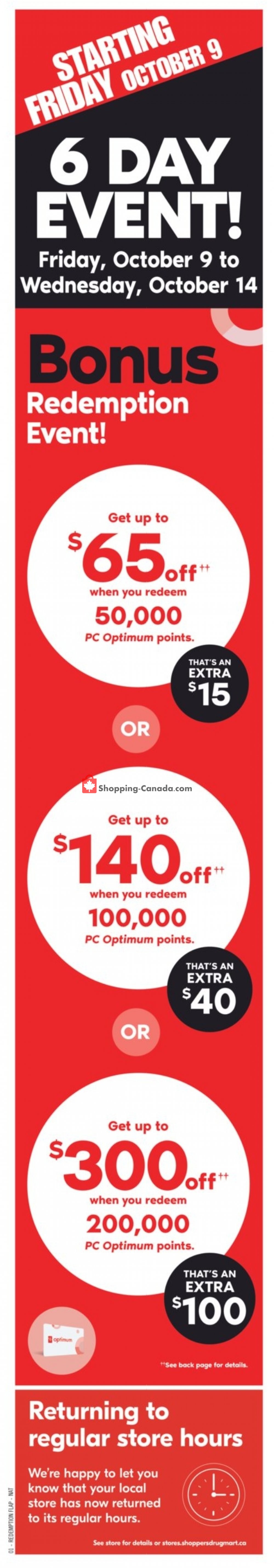 Shoppers Drug Mart flyer from Saturday October 10, 2020 to Friday October 16, 2020 - page 1
