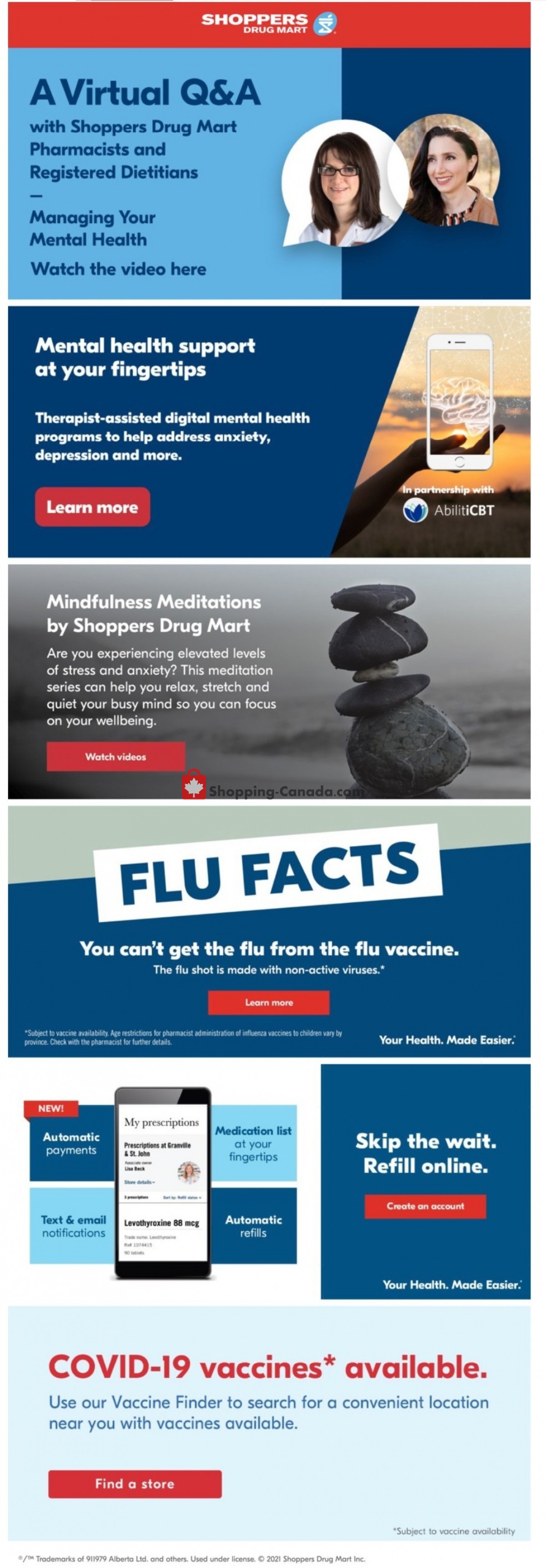 Shoppers Drug Mart flyer from Saturday October 9, 2021 to Thursday October 14, 2021 - page 1
