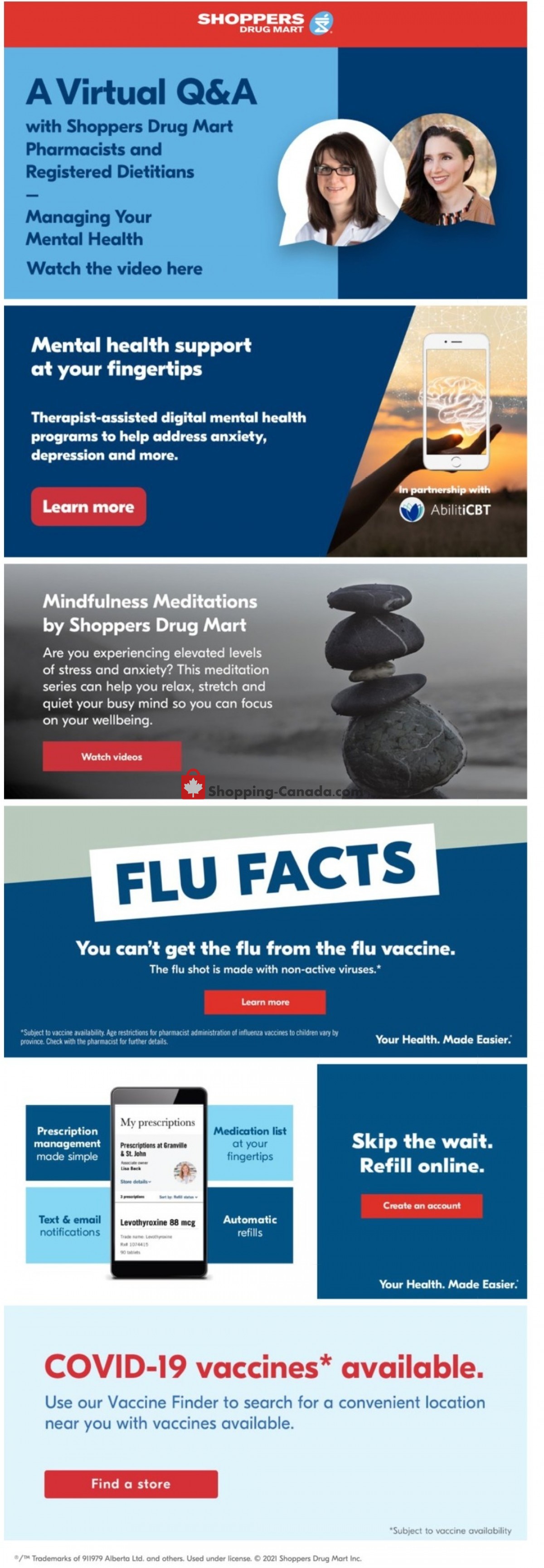 Shoppers Drug Mart flyer from Saturday October 9, 2021 to Thursday October 14, 2021 - page 1