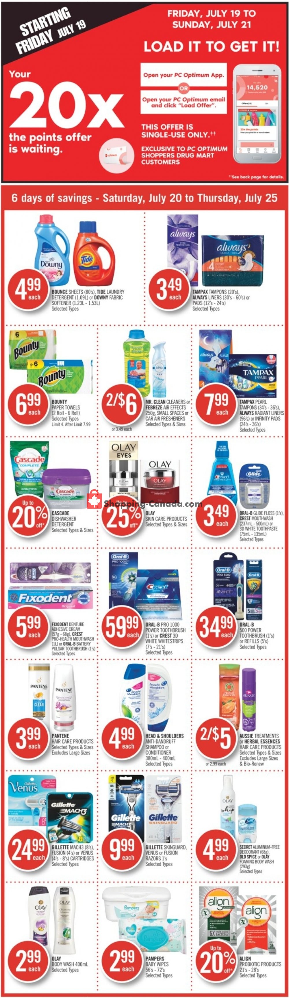 Shoppers Drug Mart flyer from Saturday July 20, 2019 to Thursday July 25, 2019 - page 1