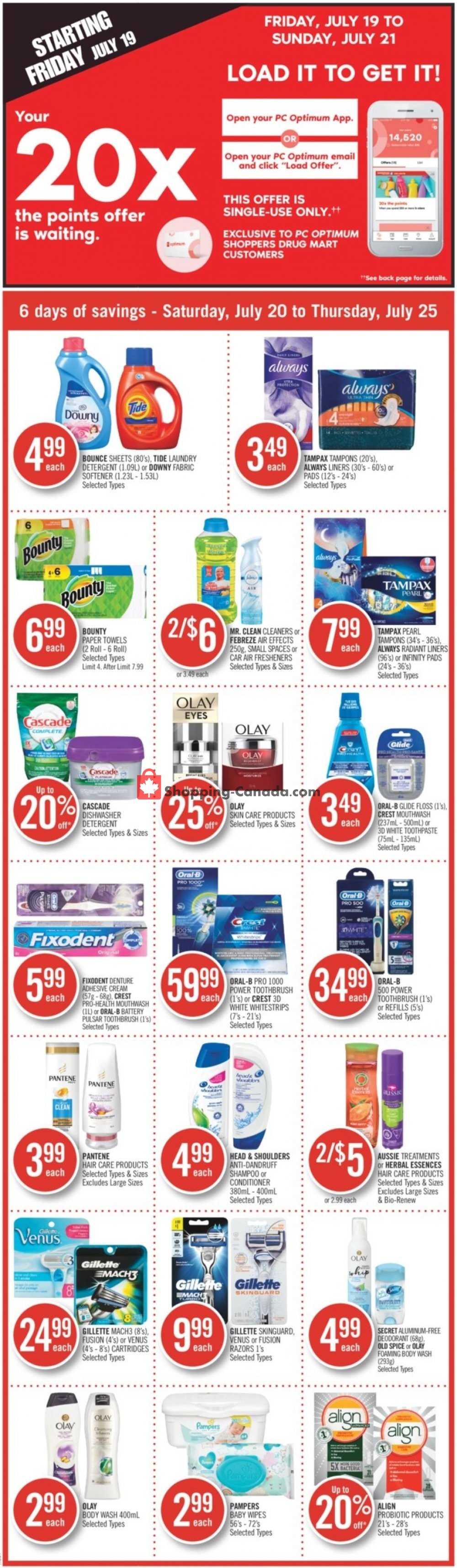 Shoppers Drug Mart flyer from Saturday July 20, 2019 to Thursday July 25, 2019 - page 1