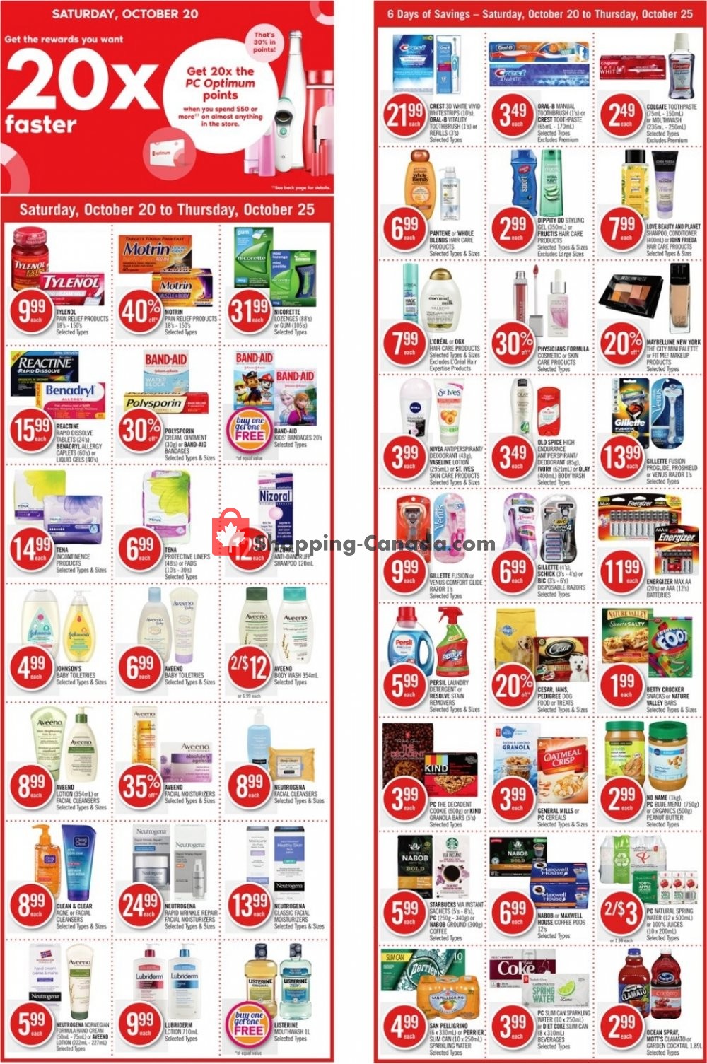 Shoppers Drug Mart flyer from Saturday October 20, 2018 to Thursday October 25, 2018 - page 1