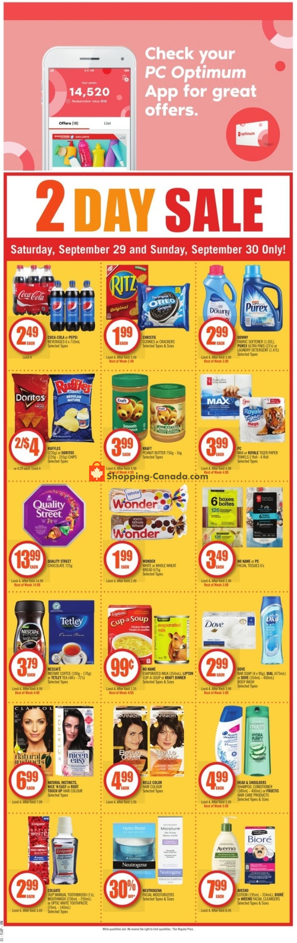 Shoppers Drug Mart flyer from Saturday September 29, 2018 to Thursday October 4, 2018 - page 1