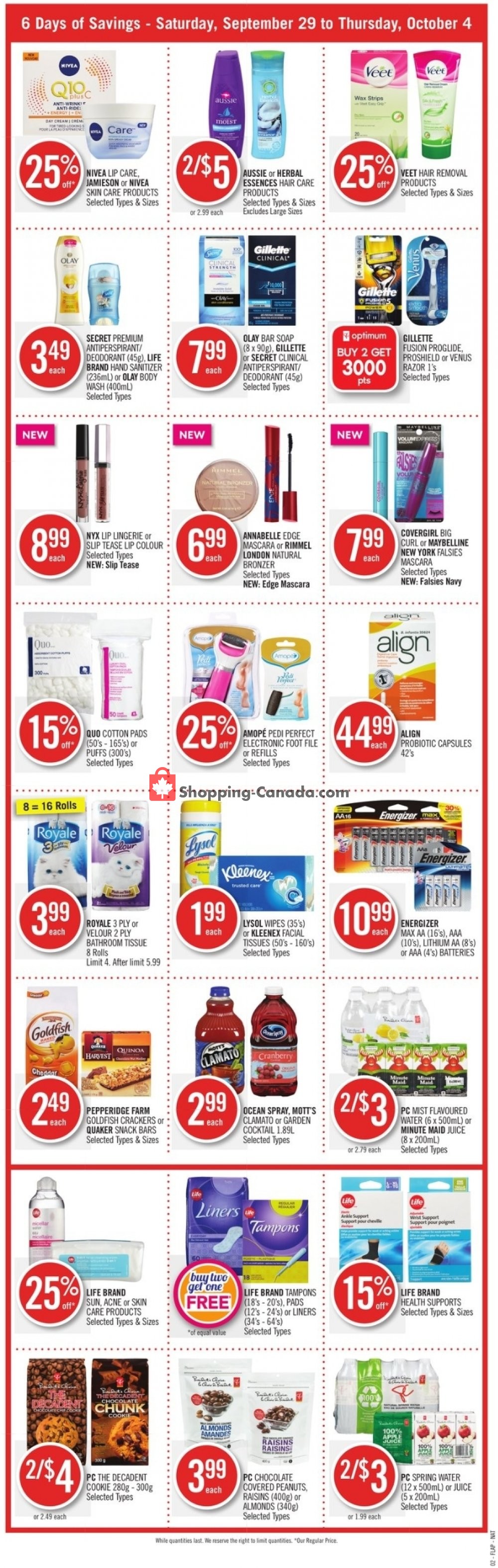 Shoppers Drug Mart flyer from Saturday September 29, 2018 to Thursday October 4, 2018 - page 2