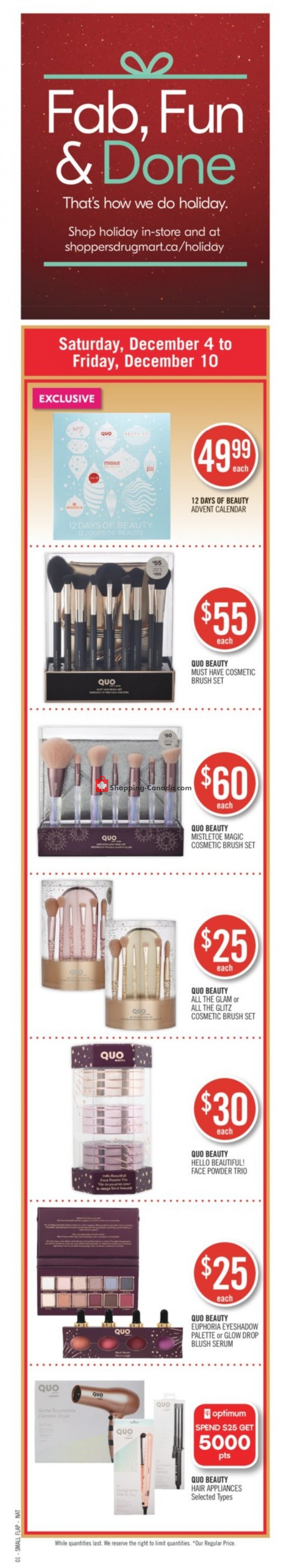 Shoppers Drug Mart flyer from Saturday December 4, 2021 to Friday December 10, 2021 - page 1