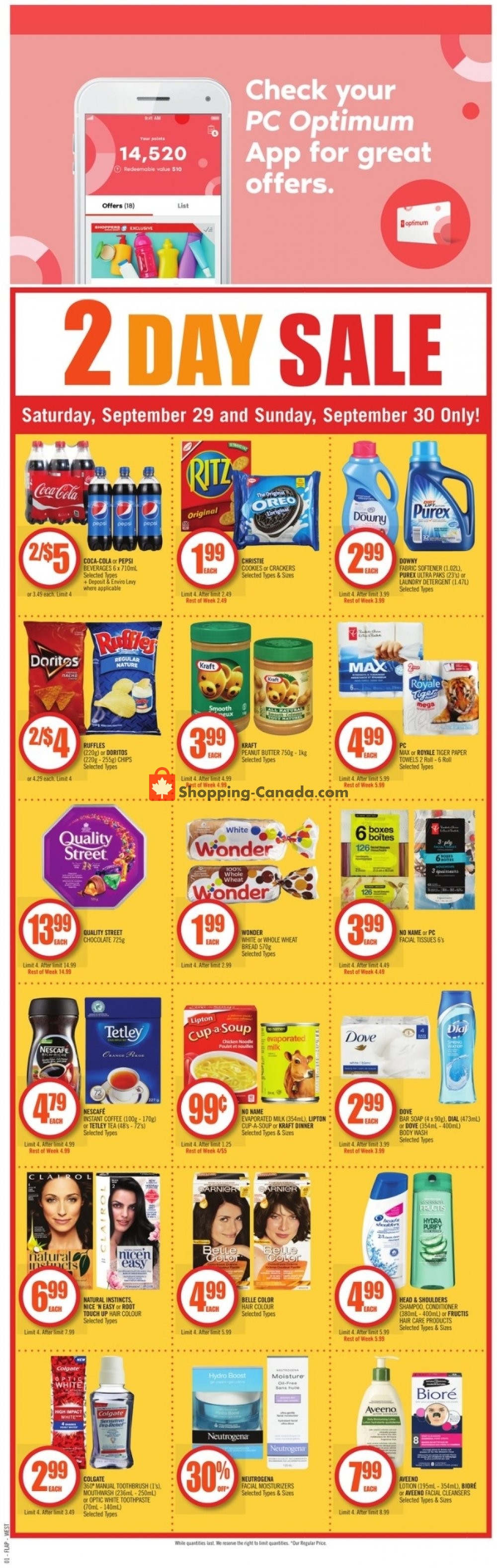 Shoppers Drug Mart flyer from Saturday September 29, 2018 to Thursday October 4, 2018 - page 1