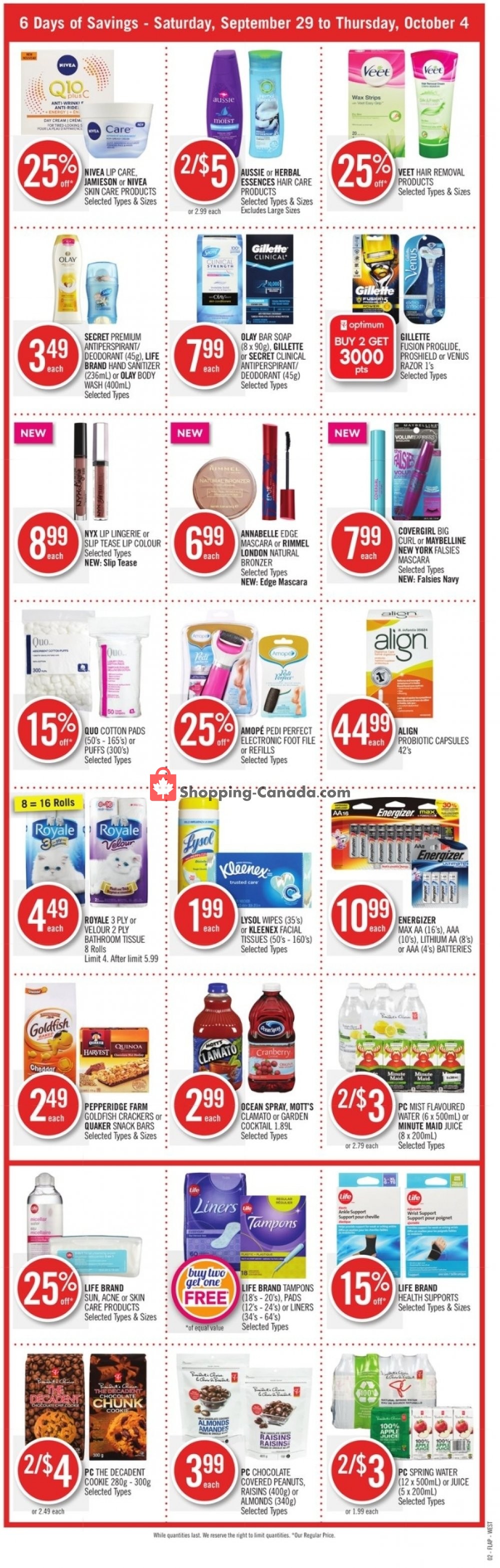 Shoppers Drug Mart flyer from Saturday September 29, 2018 to Thursday October 4, 2018 - page 2