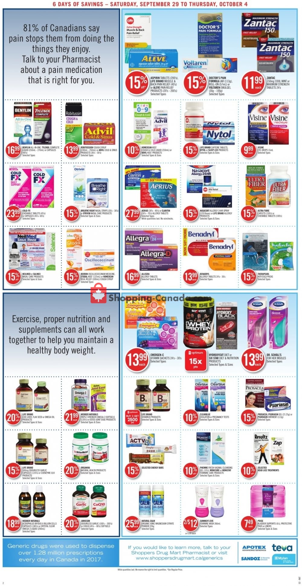 Shoppers Drug Mart flyer from Saturday September 29, 2018 to Thursday October 4, 2018 - page 4