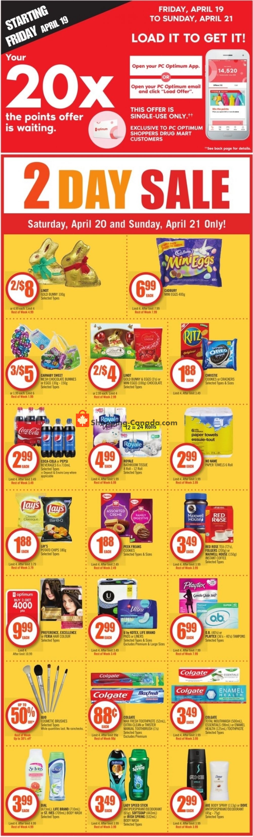 Shoppers Drug Mart flyer from Saturday April 20, 2019 to Thursday April 25, 2019 - page 1