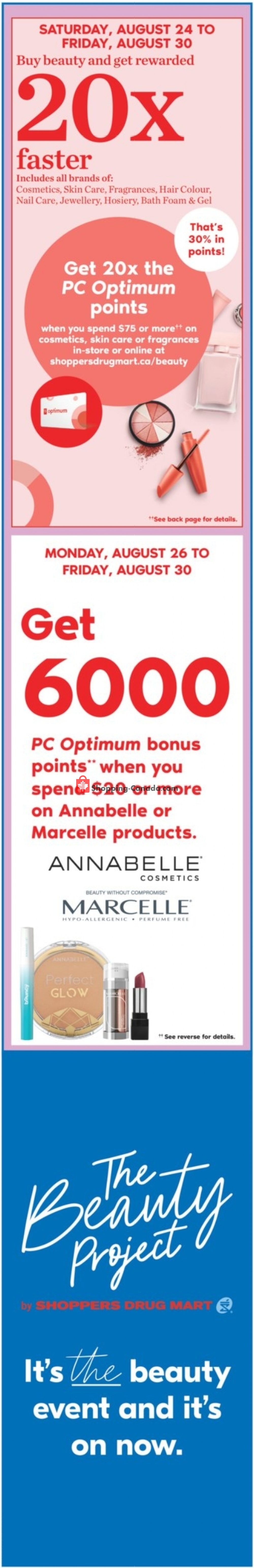 Shoppers Drug Mart flyer from Saturday August 24, 2019 to Thursday August 29, 2019 - page 1