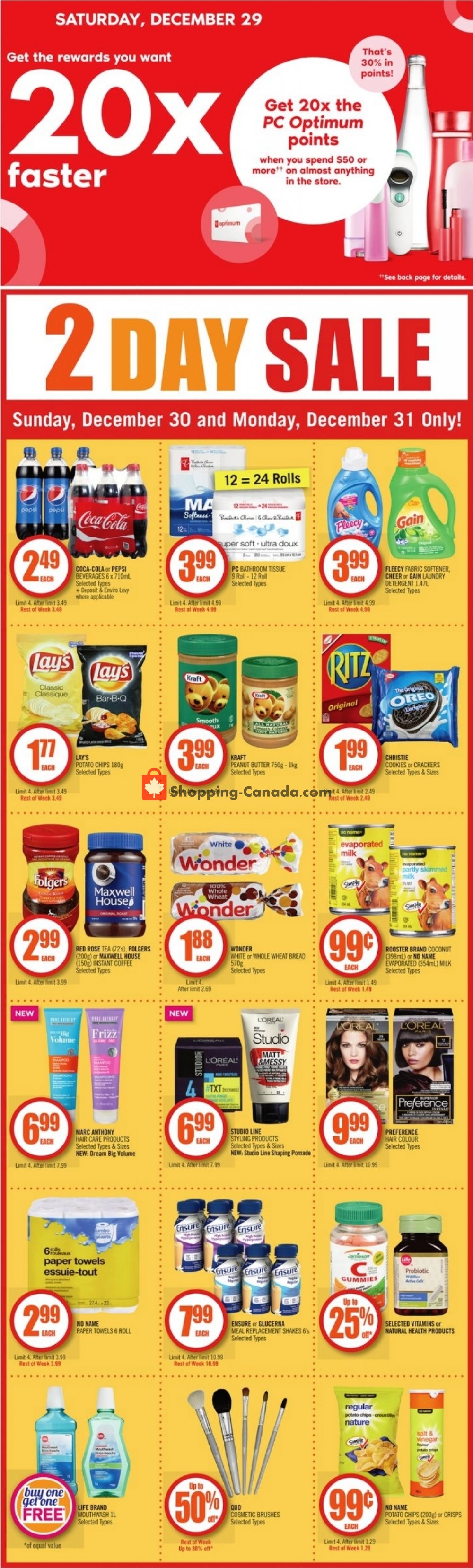 Shoppers Drug Mart flyer from Saturday December 29, 2018 to Friday January 4, 2019 - page 1
