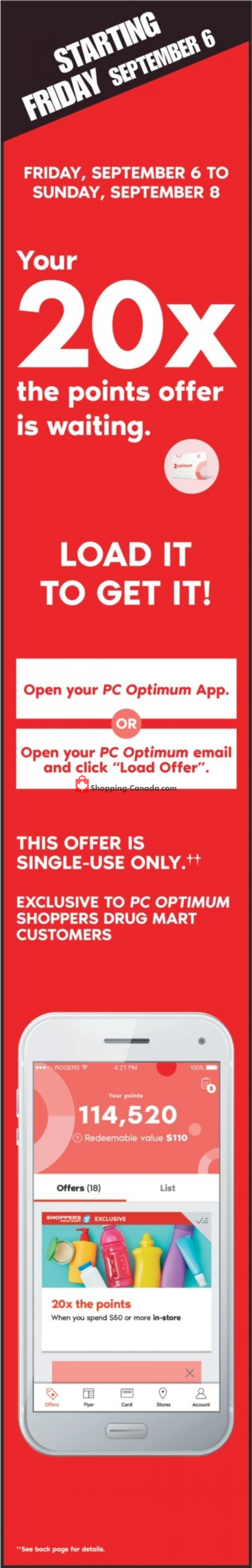 Shoppers Drug Mart flyer from Saturday September 7, 2019 to Thursday September 12, 2019 - page 1