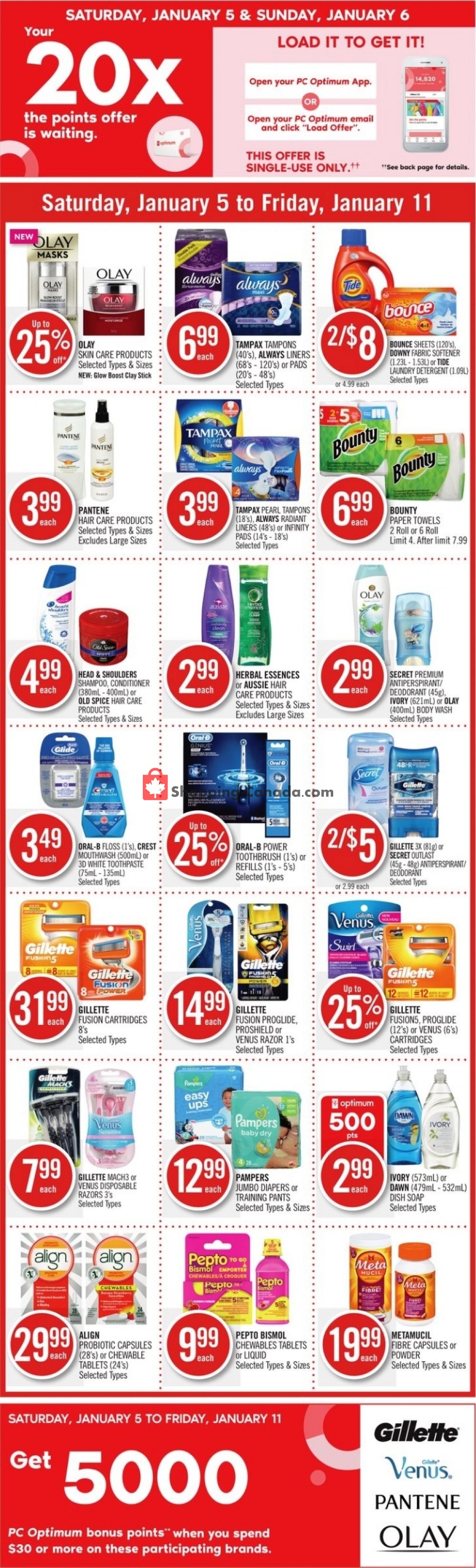 Shoppers Drug Mart flyer from Saturday January 5, 2019 to Friday January 11, 2019 - page 1