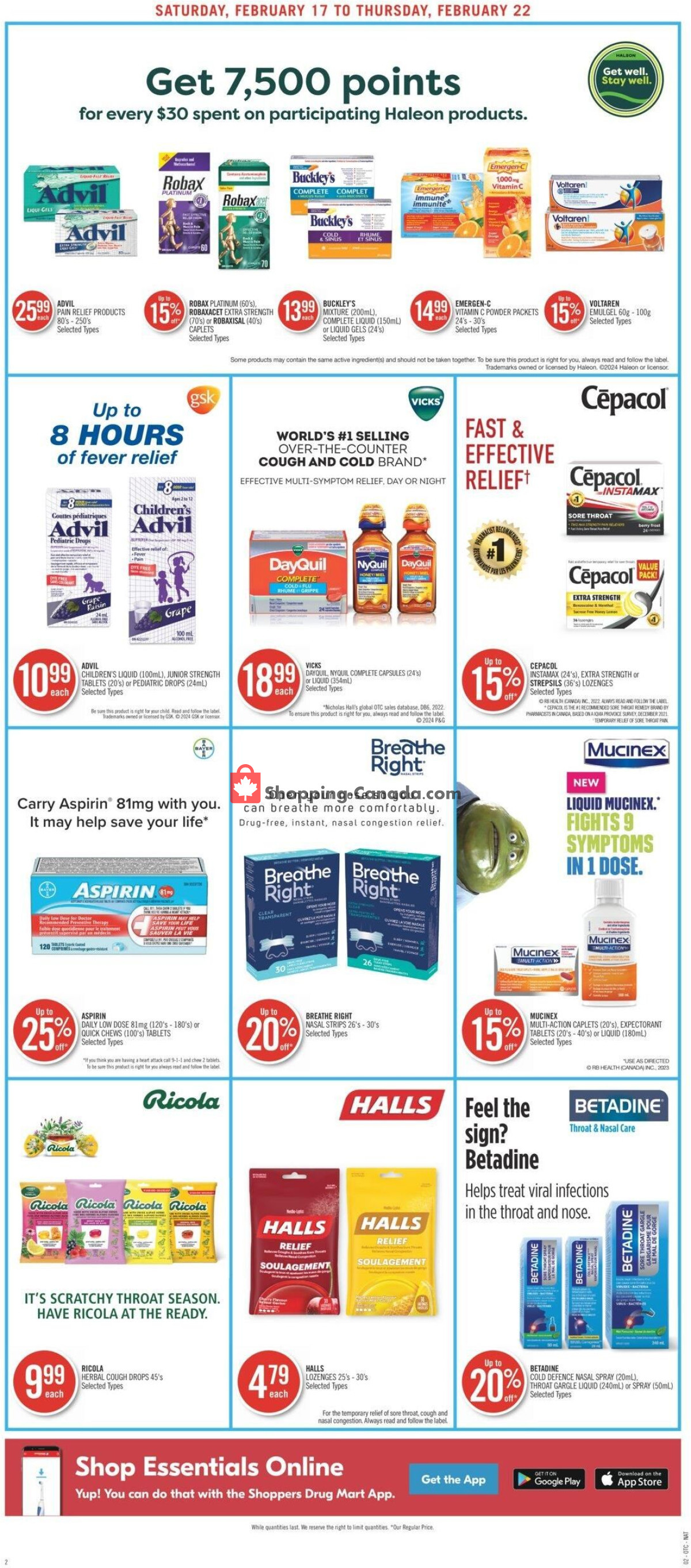 Shoppers Drug Mart flyer from Saturday February 17, 2024 to Thursday February 22, 2024 - page 14
