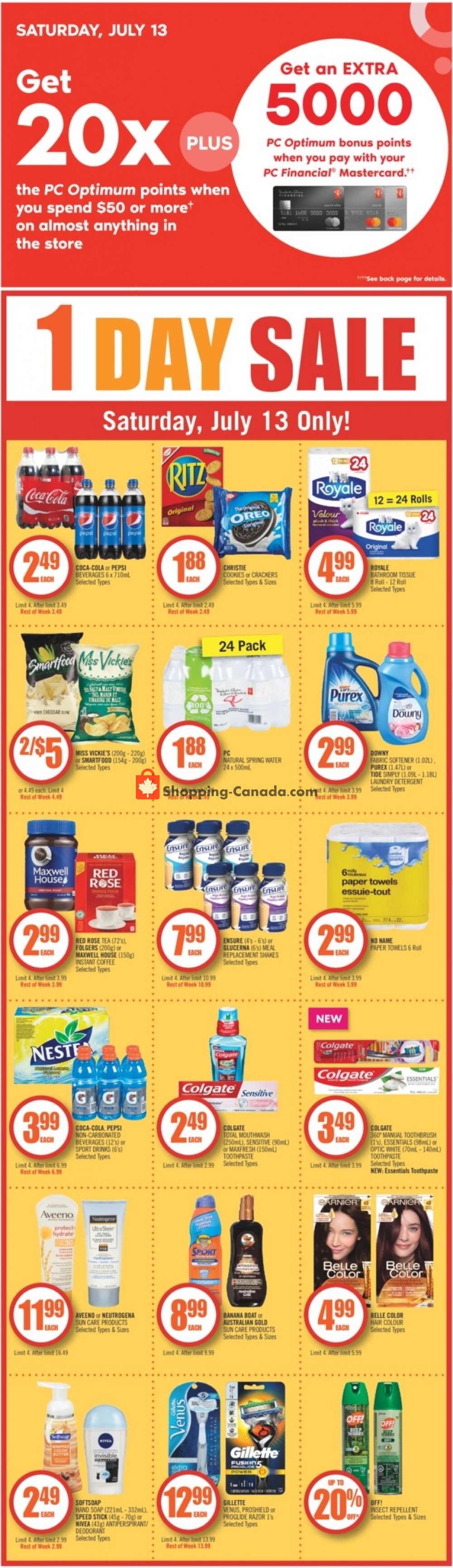Shoppers Drug Mart flyer from Saturday July 13, 2019 to Friday July 19, 2019 - page 1