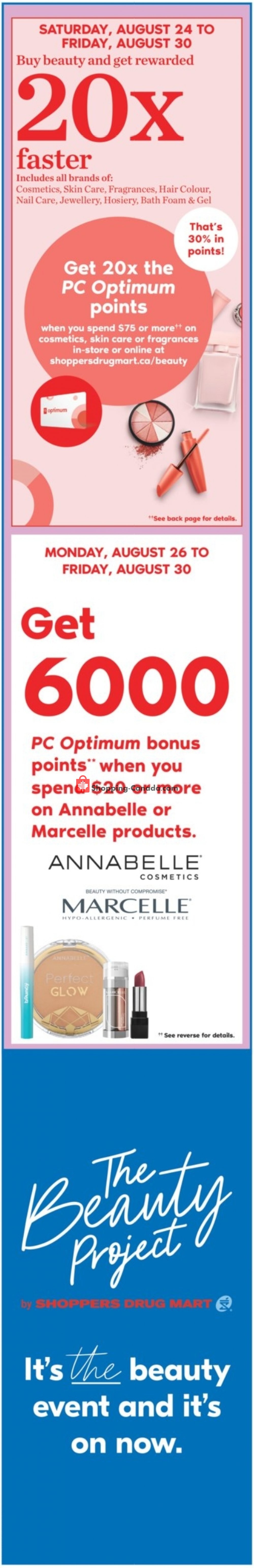 Shoppers Drug Mart flyer from Saturday August 24, 2019 to Thursday August 29, 2019 - page 1