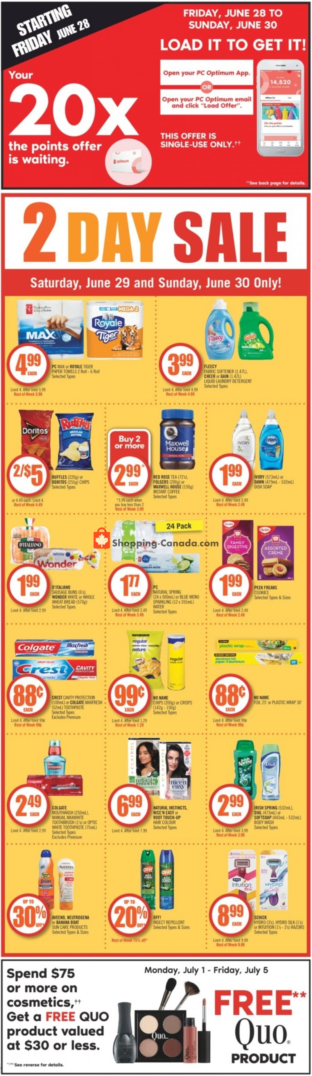 Shoppers Drug Mart flyer from Saturday June 29, 2019 to Friday July 5, 2019 - page 1
