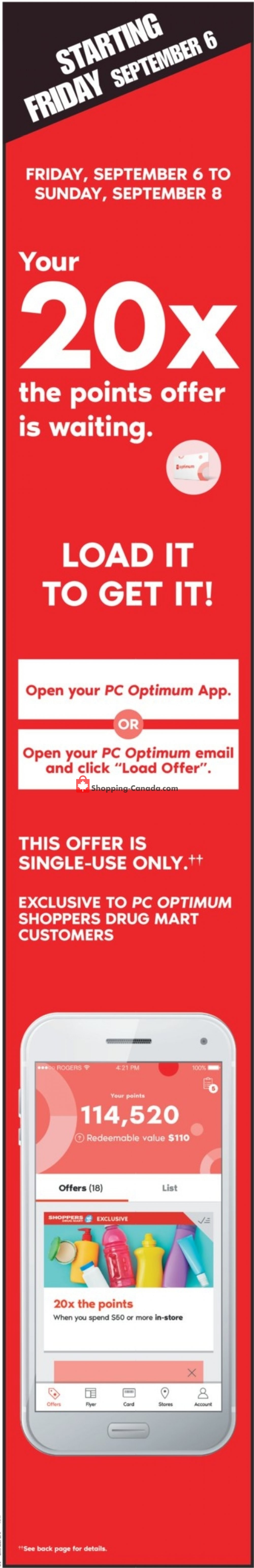 Shoppers Drug Mart flyer from Saturday September 7, 2019 to Thursday September 12, 2019 - page 1