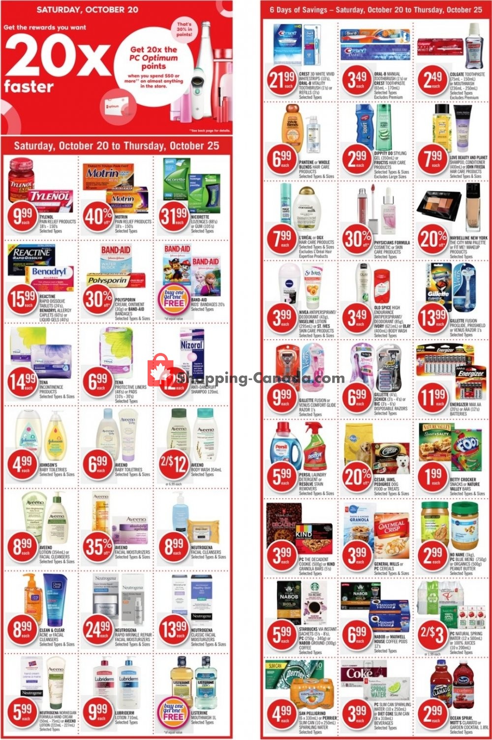 Shoppers Drug Mart flyer from Saturday October 20, 2018 to Thursday October 25, 2018 - page 1