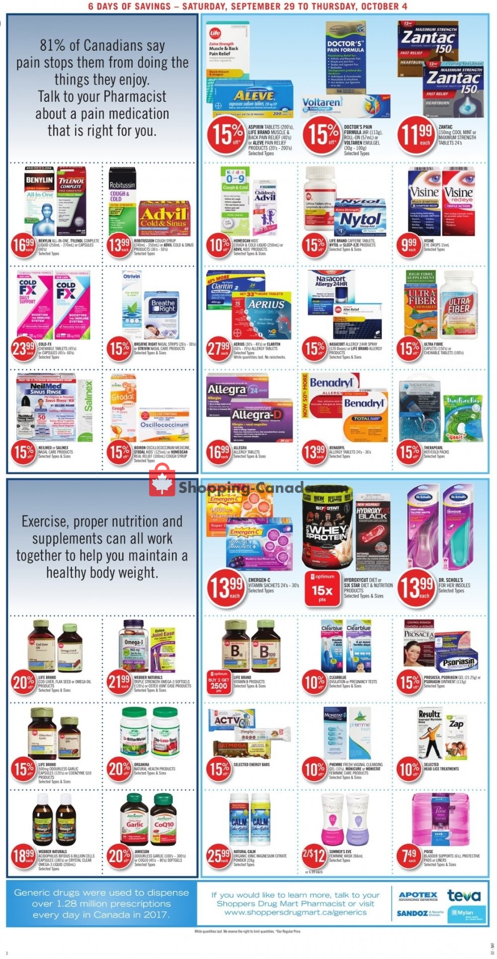 Shoppers Drug Mart flyer from Saturday September 29, 2018 to Thursday October 4, 2018 - page 4