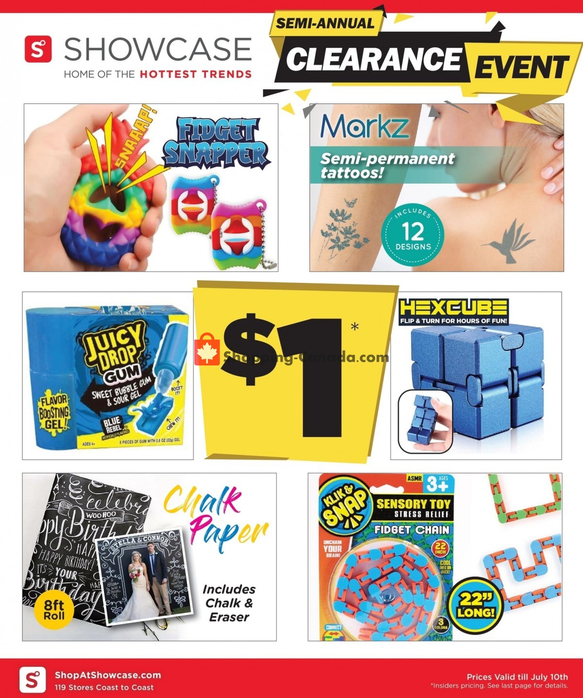 Showcase Canada, flyer (Clearance Event) July 4 July 10, 2022