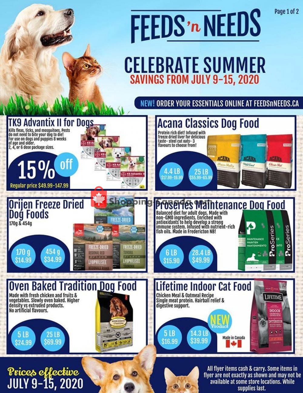 ShurGain Feeds'n Needs flyer from Thursday July 9, 2020 to Wednesday July 15, 2020 - page 1