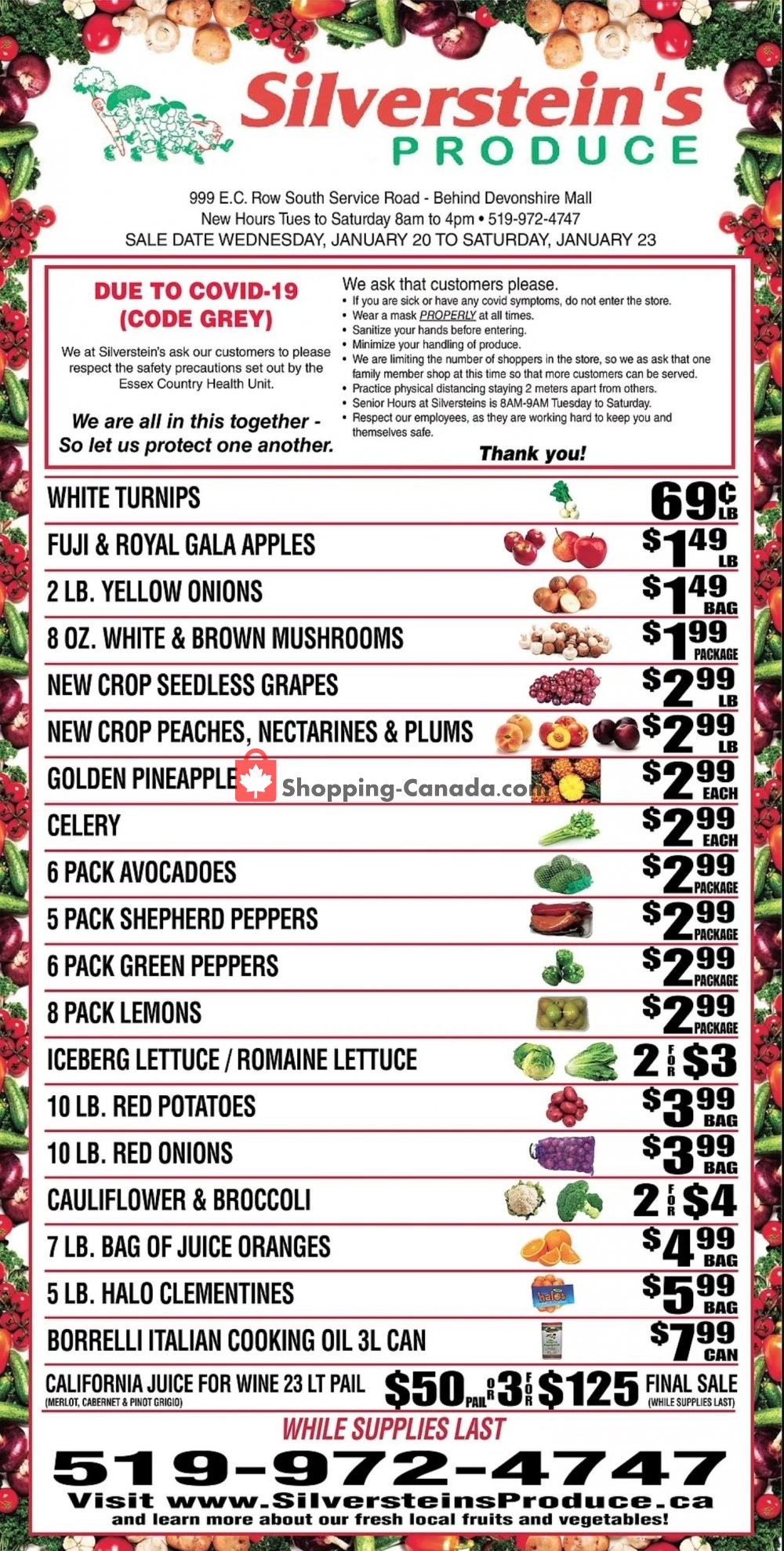 Silverstein's Produce flyer from Wednesday January 20, 2021 to Saturday January 23, 2021 - page 1