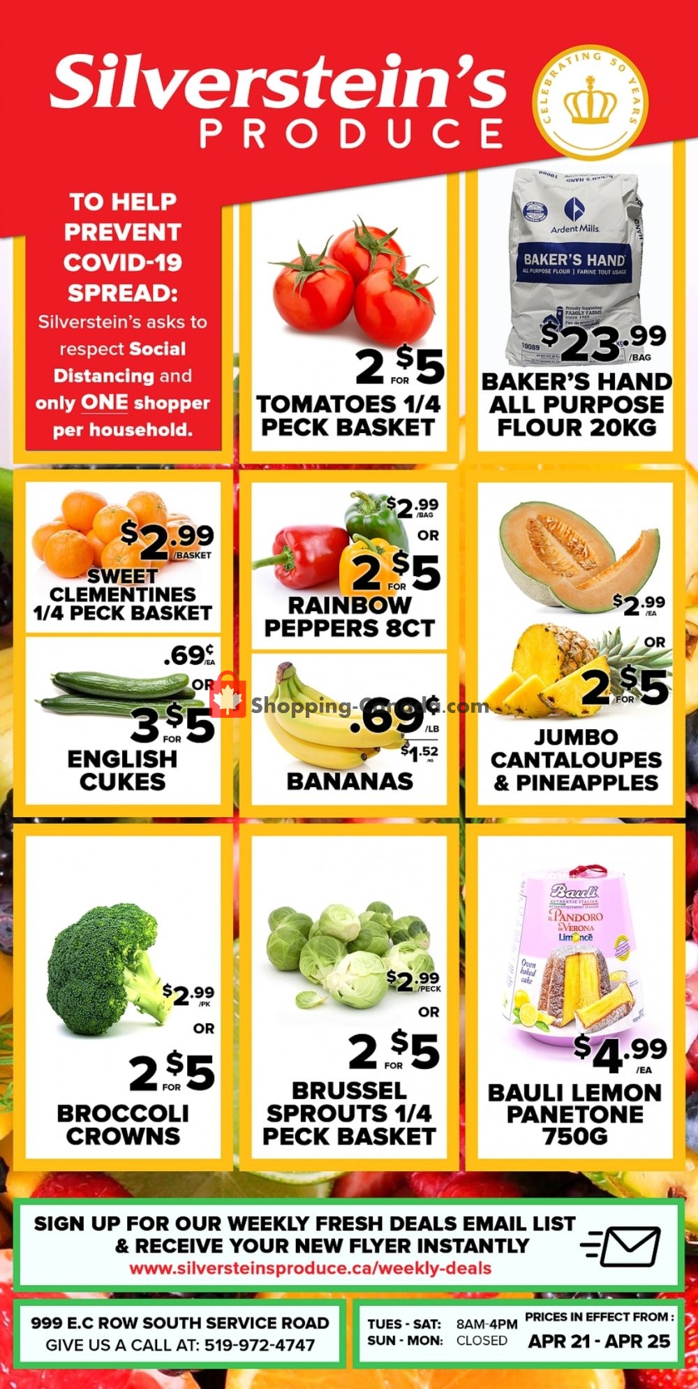 Silverstein's Produce flyer from Tuesday April 21, 2020 to Saturday April 25, 2020 - page 1