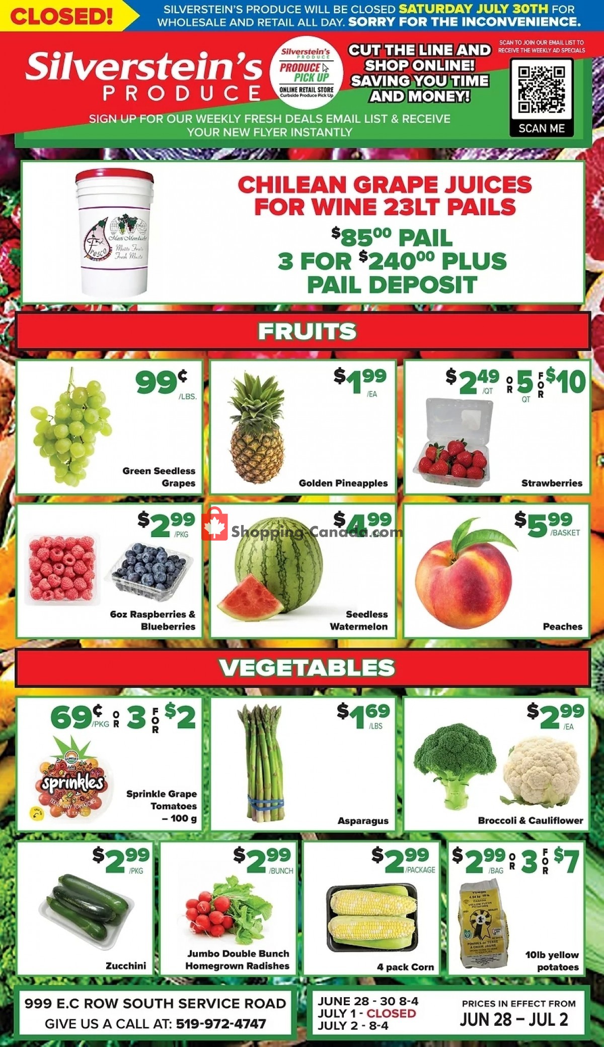 Silverstein's Produce flyer from Tuesday June 28, 2022 to Saturday July 2, 2022 - page 1