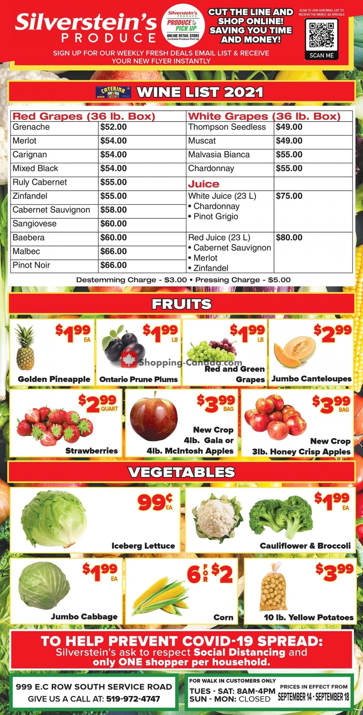 Silverstein's Produce flyer from Tuesday September 14, 2021 to Saturday September 18, 2021 - page 1