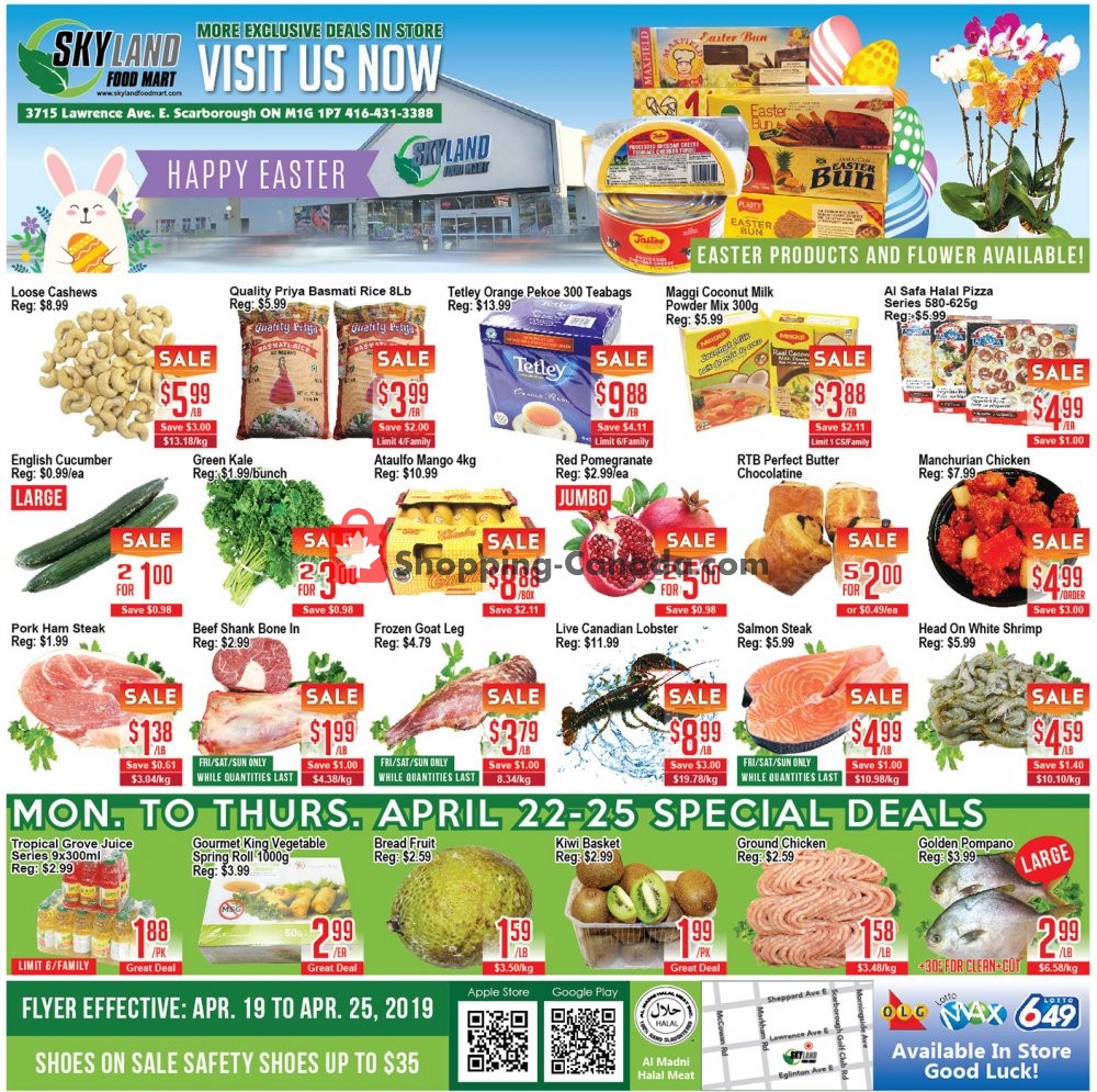 Skyland Food Mart flyer from Friday April 19, 2019 to Thursday April 25, 2019 - page 1