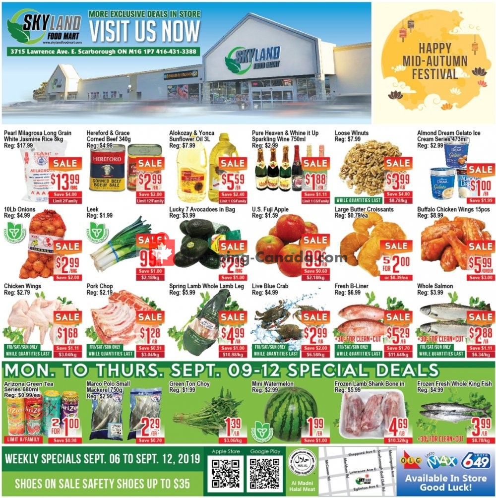 Skyland Food Mart flyer from Friday September 6, 2019 to Thursday September 12, 2019 - page 1
