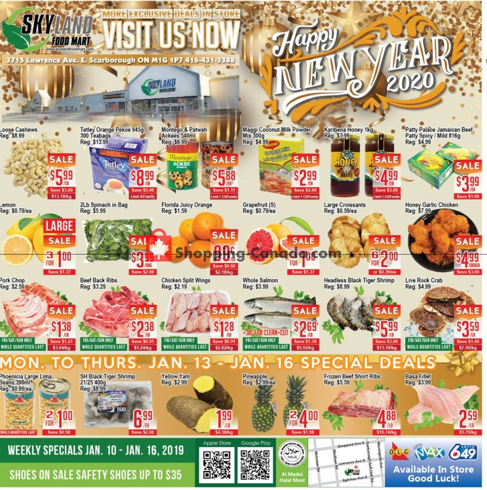 Skyland Food Mart flyer from Friday January 10, 2020 to Thursday January 16, 2020 - page 1
