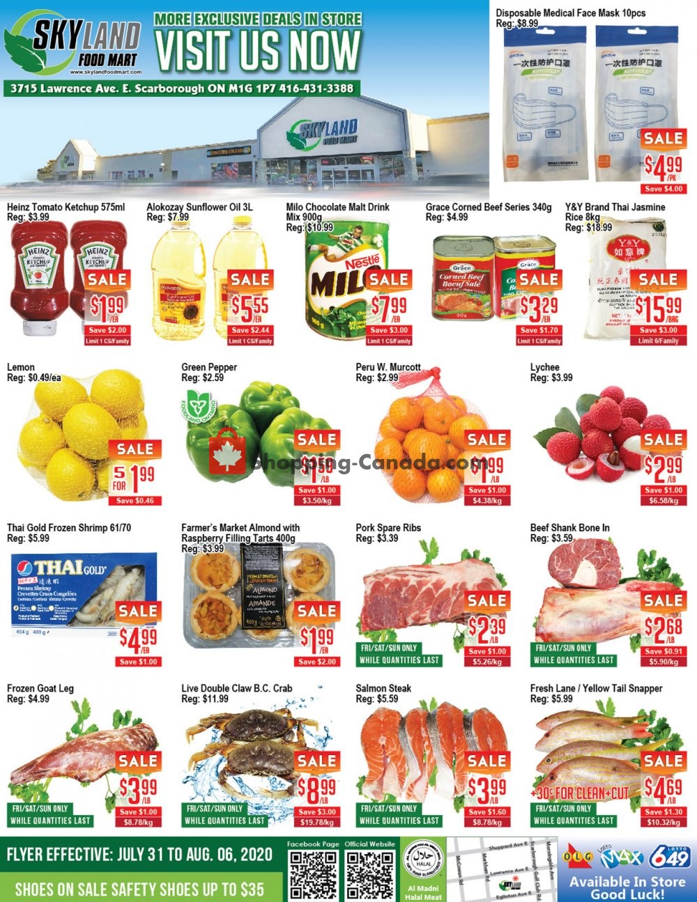 Skyland Food Mart flyer from Friday July 31, 2020 to Thursday August 6, 2020 - page 1
