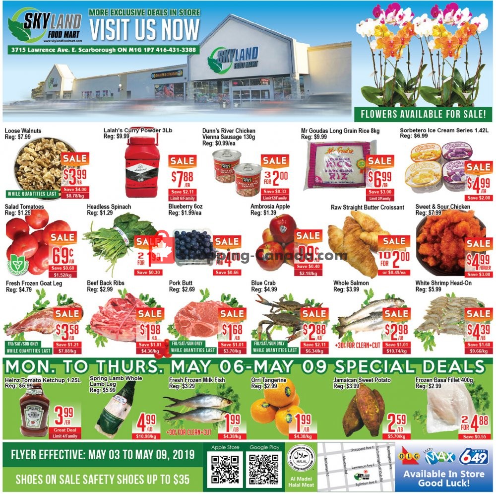 Skyland Food Mart flyer from Friday May 3, 2019 to Thursday May 9, 2019 - page 1