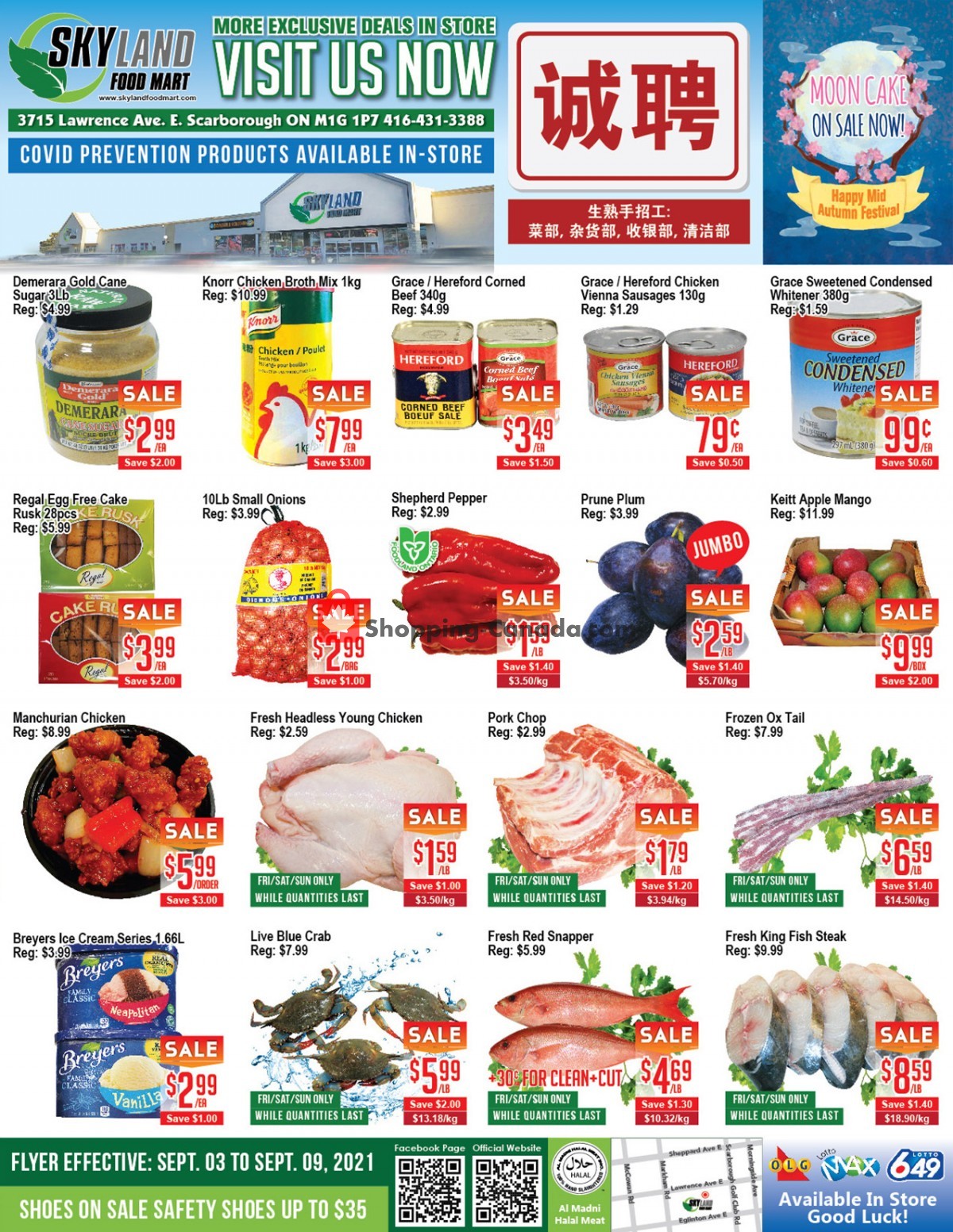 Skyland Food Mart flyer from Friday September 3, 2021 to Thursday September 9, 2021 - page 1